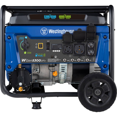 Westinghouse WGen5300DFv Dual Fuel Portable Generator with Volt Switch Selector